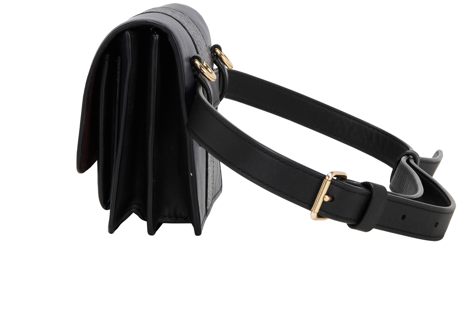 Snake Embossed 2 Way Bag, &pound;110, Handbags, Black/Navy, Leather, Bottom view